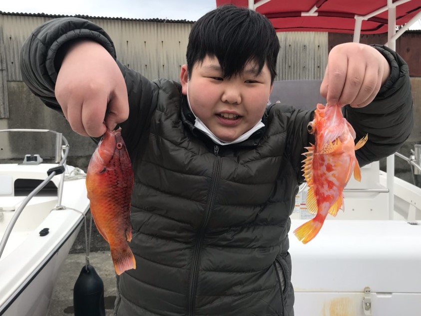 本日の釣果　アヤメカサゴ・ベラ